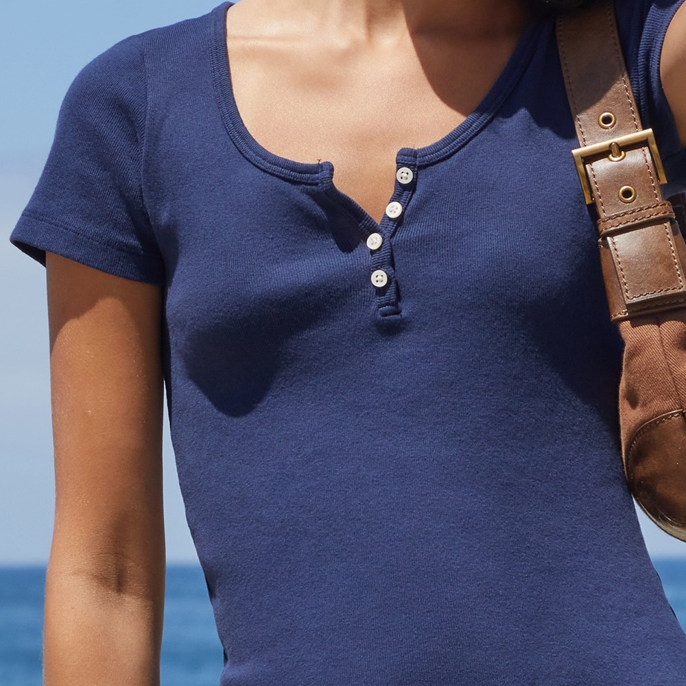 Brandy Melville Navy Blue Short Sleeve Tee